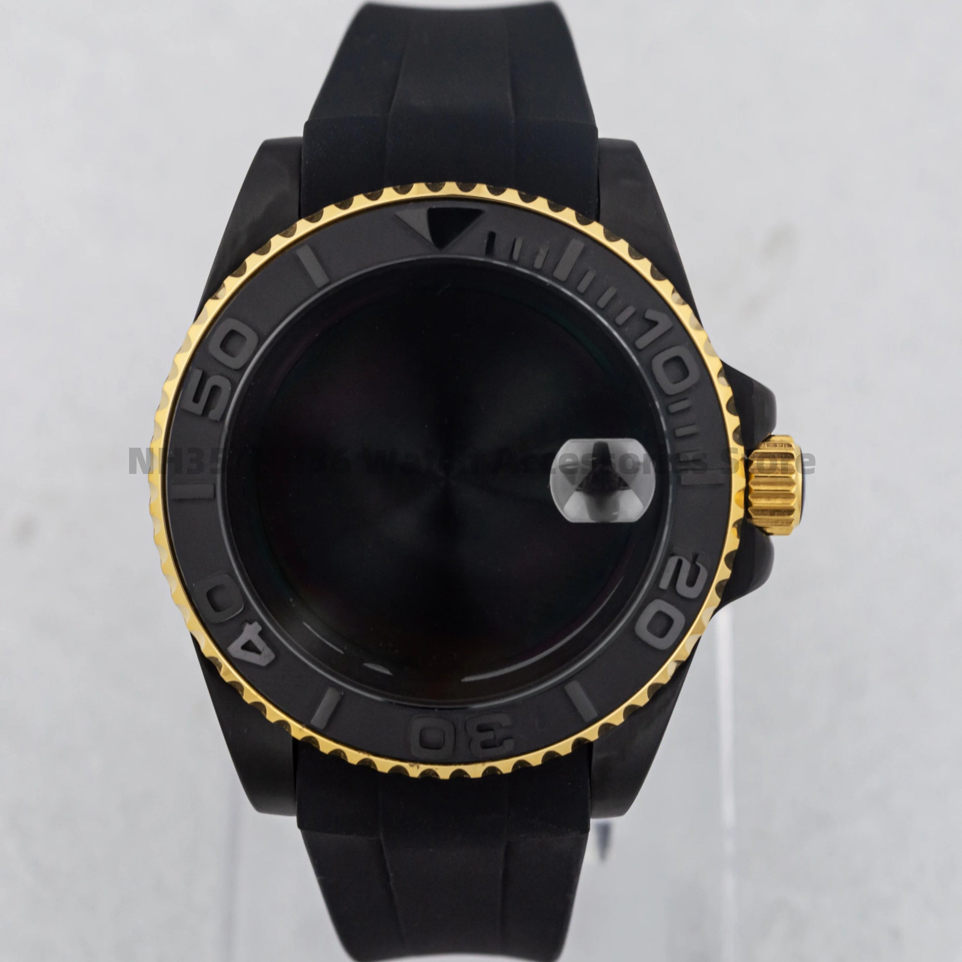 40Mm Rose Gold Watch Case Ceramic Bezel Sapphire Glass Stainless Steel for NH35 Nh36 Nh34 Automatic Movement Yacht-Master Case