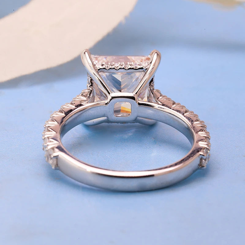 5Ct Princess Cut CVD HPHT Lab-Created Diamond Wedding Engagement Ring 14K White Gold DEF Color VS with IGI Certificate