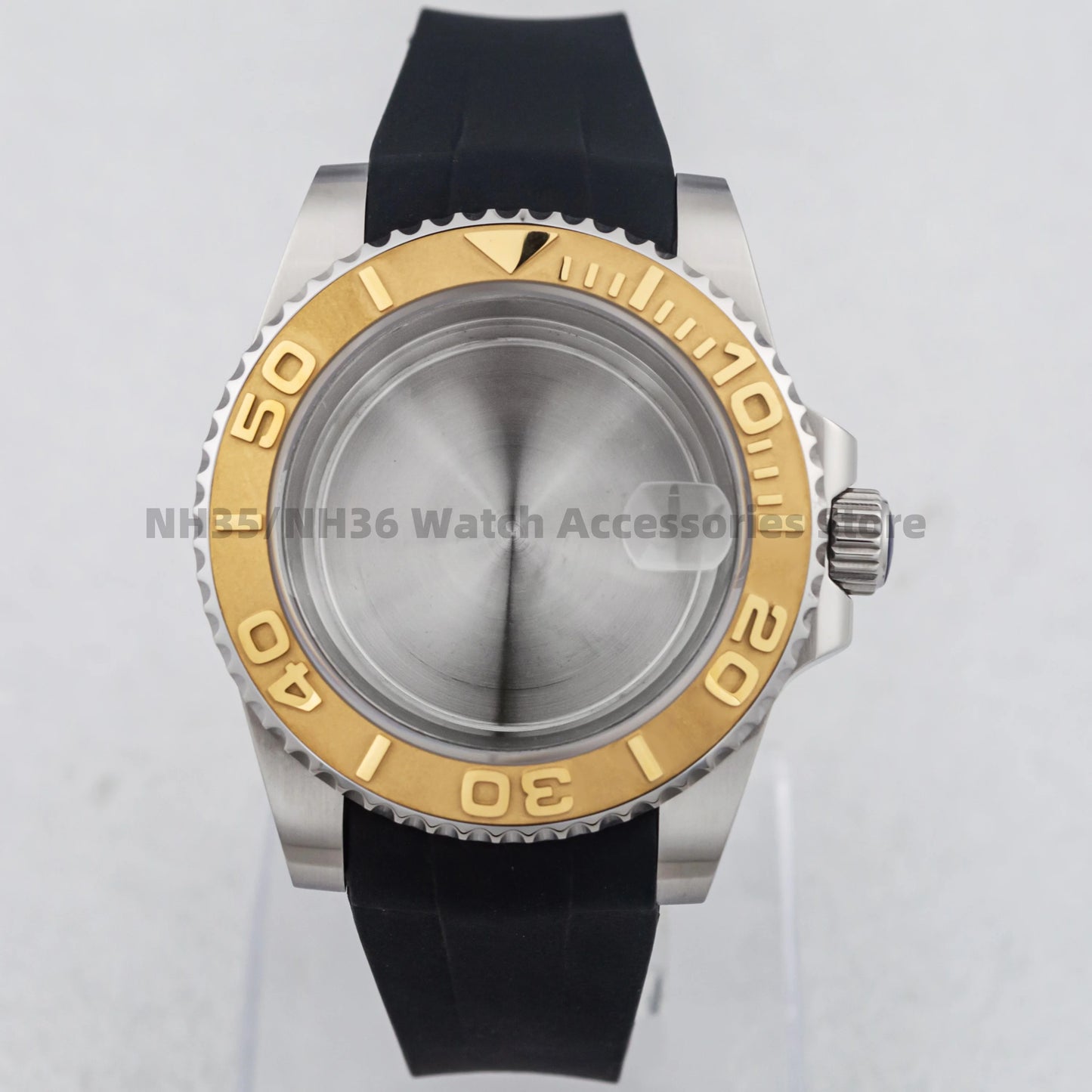 40Mm Rose Gold Watch Case Ceramic Bezel Sapphire Glass Stainless Steel for NH35 Nh36 Nh34 Automatic Movement Yacht-Master Case