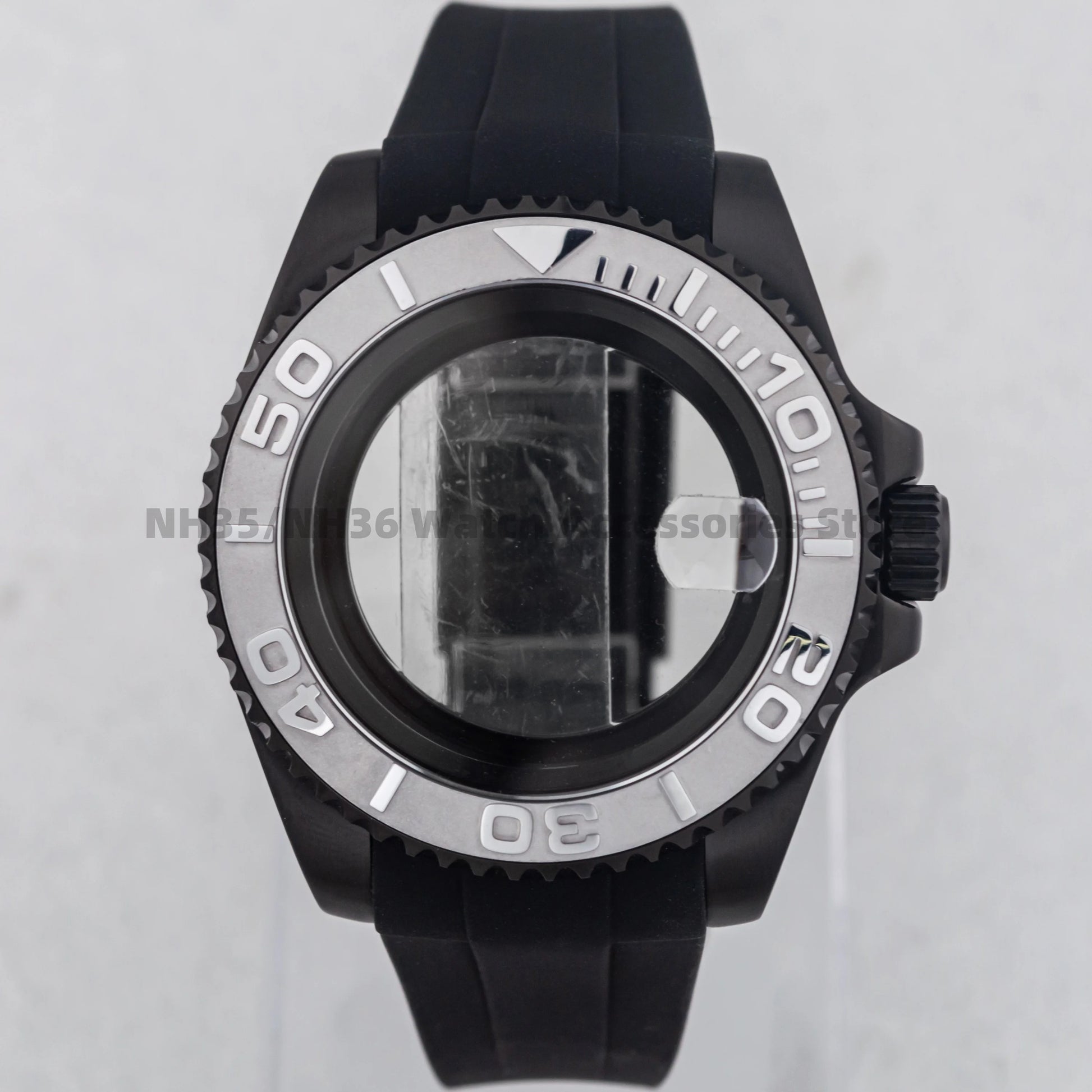 40Mm Rose Gold Watch Case Ceramic Bezel Sapphire Glass Stainless Steel for NH35 Nh36 Nh34 Automatic Movement Yacht-Master Case