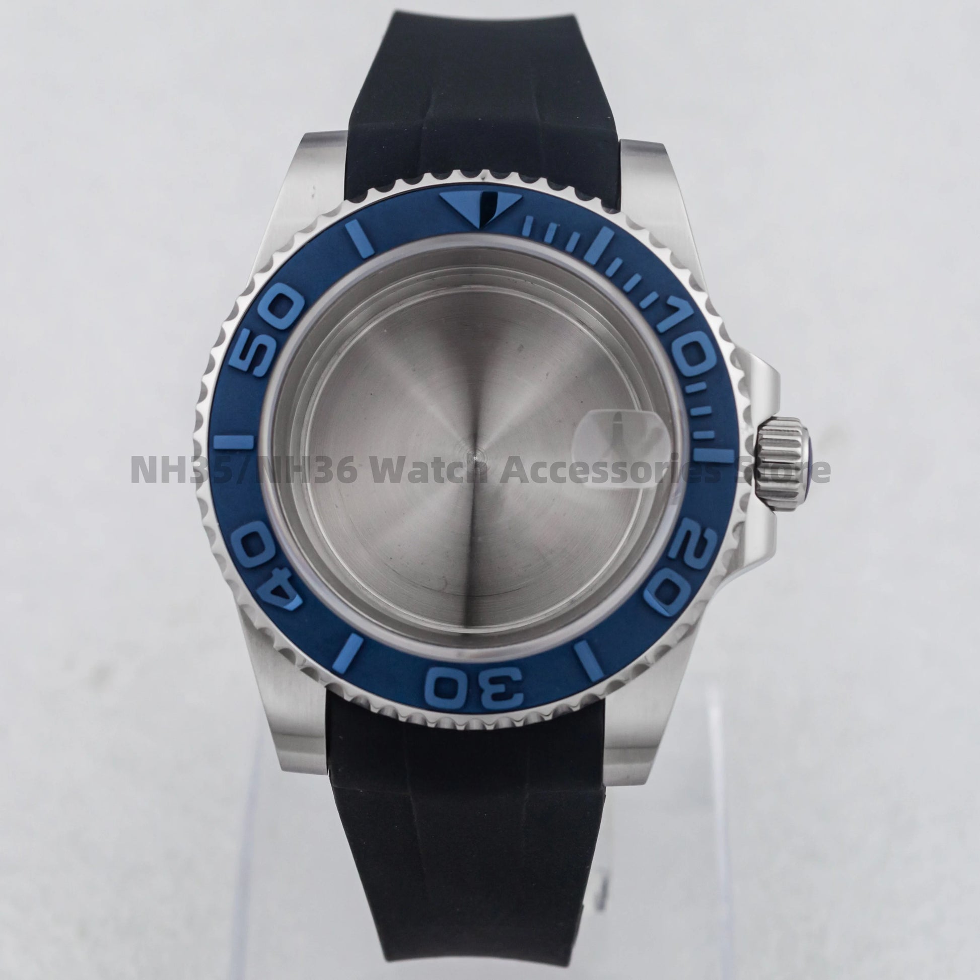 40Mm Rose Gold Watch Case Ceramic Bezel Sapphire Glass Stainless Steel for NH35 Nh36 Nh34 Automatic Movement Yacht-Master Case