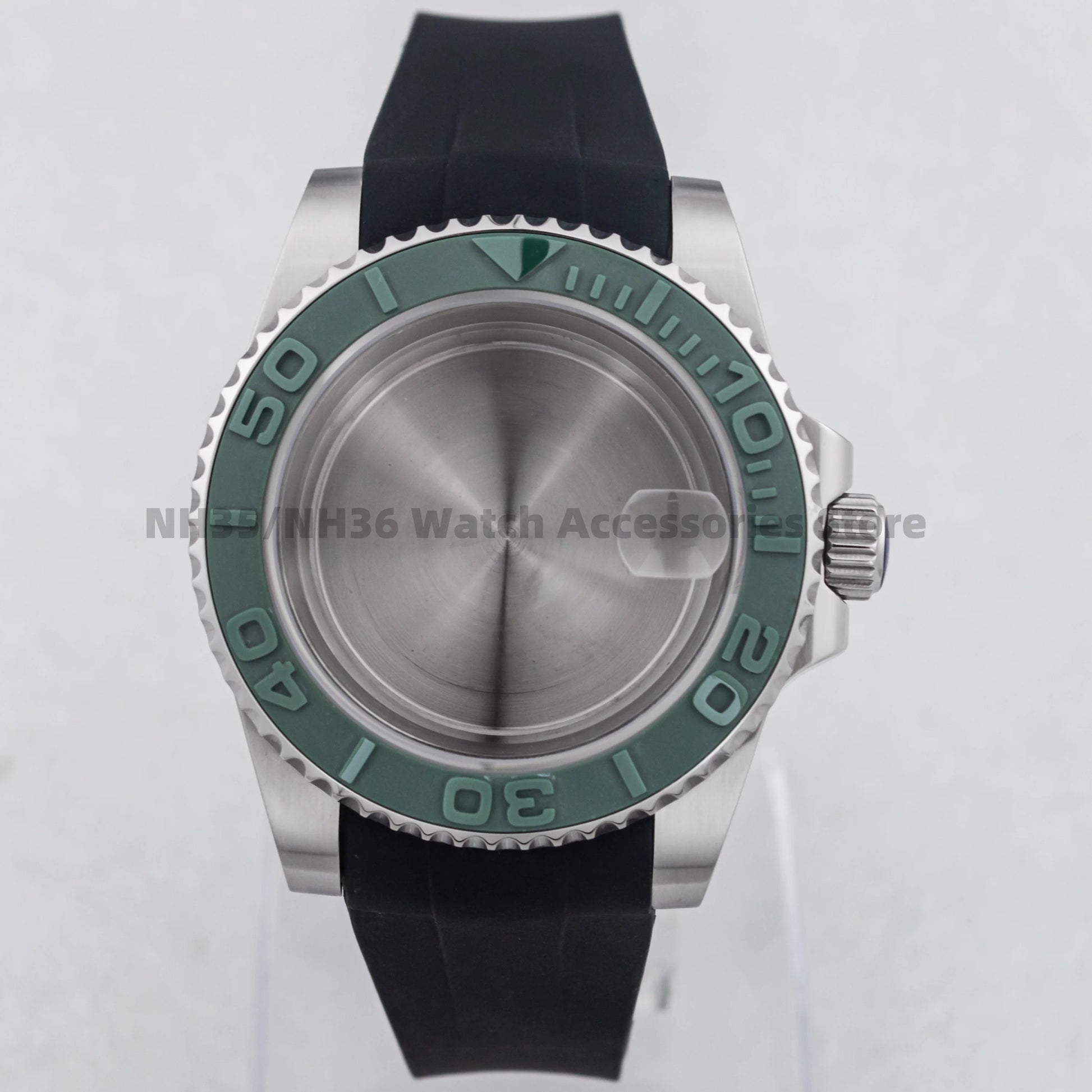 40Mm Rose Gold Watch Case Ceramic Bezel Sapphire Glass Stainless Steel for NH35 Nh36 Nh34 Automatic Movement Yacht-Master Case