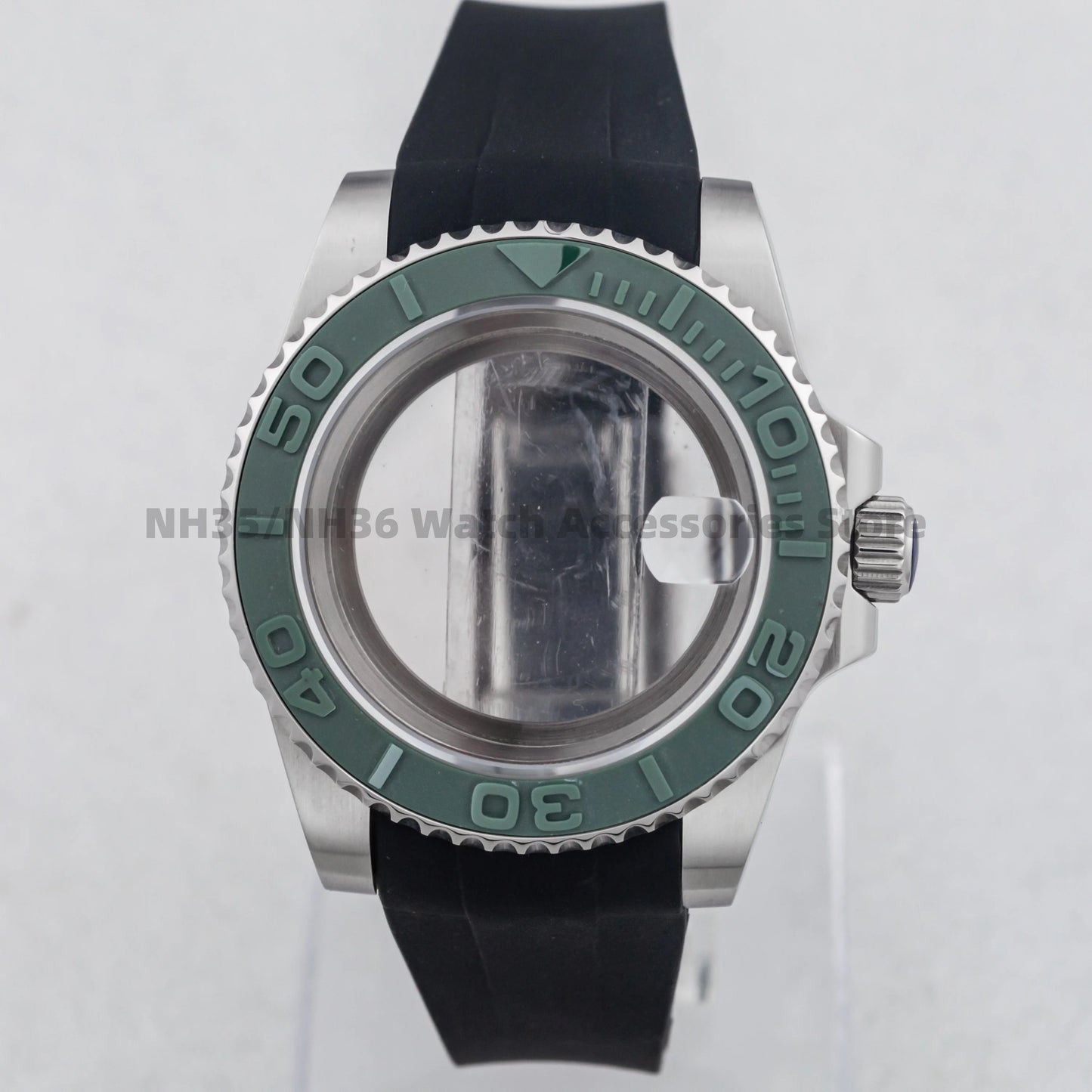 40Mm Rose Gold Watch Case Ceramic Bezel Sapphire Glass Stainless Steel for NH35 Nh36 Nh34 Automatic Movement Yacht-Master Case