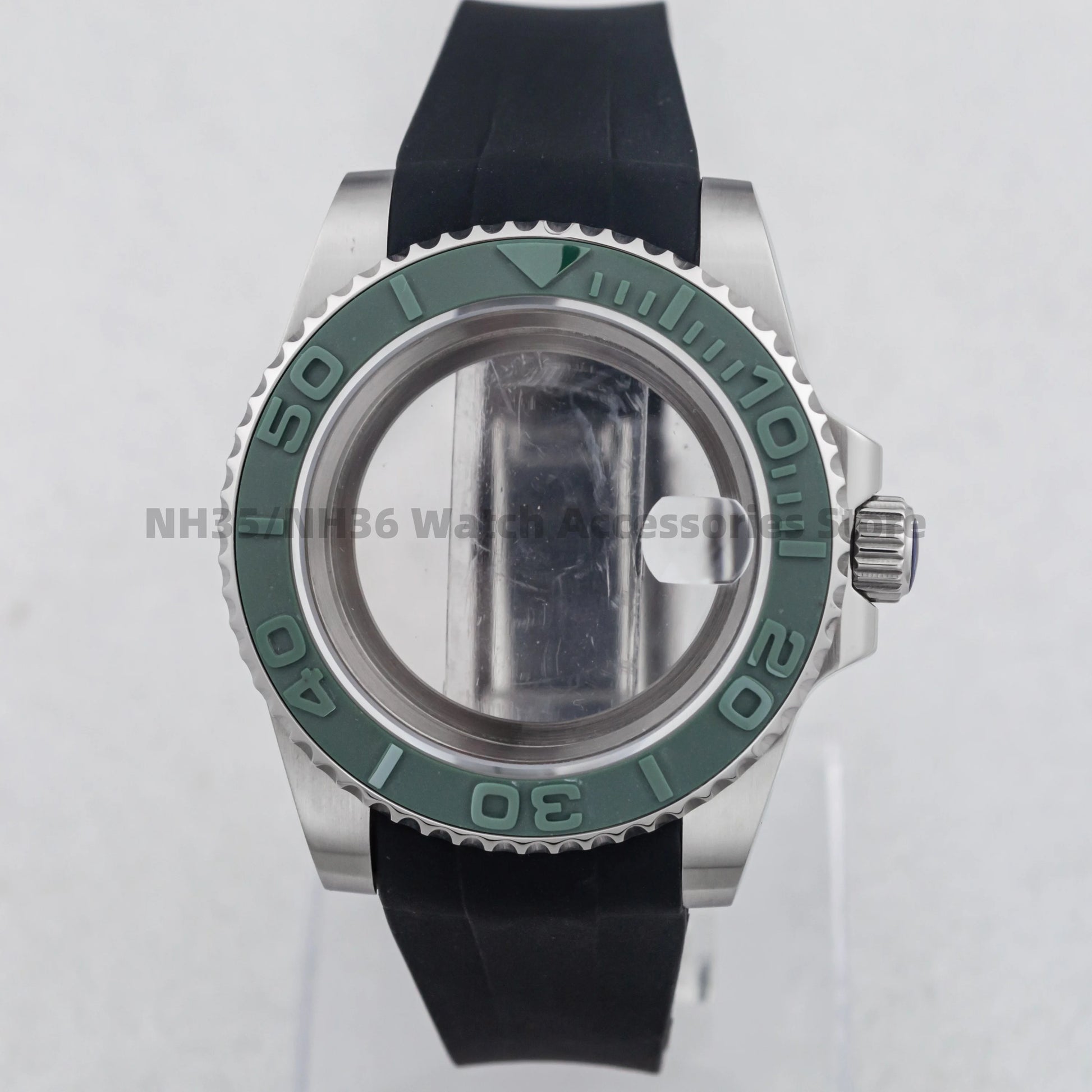 40Mm Rose Gold Watch Case Ceramic Bezel Sapphire Glass Stainless Steel for NH35 Nh36 Nh34 Automatic Movement Yacht-Master Case