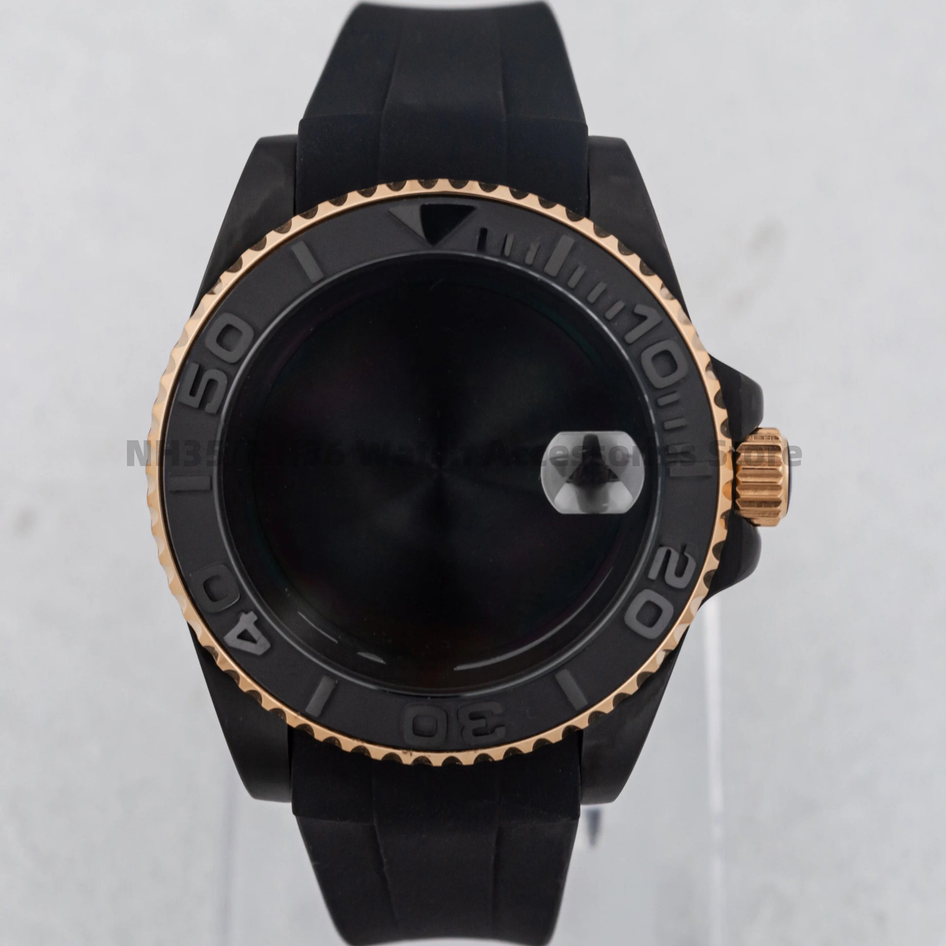 40Mm Rose Gold Watch Case Ceramic Bezel Sapphire Glass Stainless Steel for NH35 Nh36 Nh34 Automatic Movement Yacht-Master Case