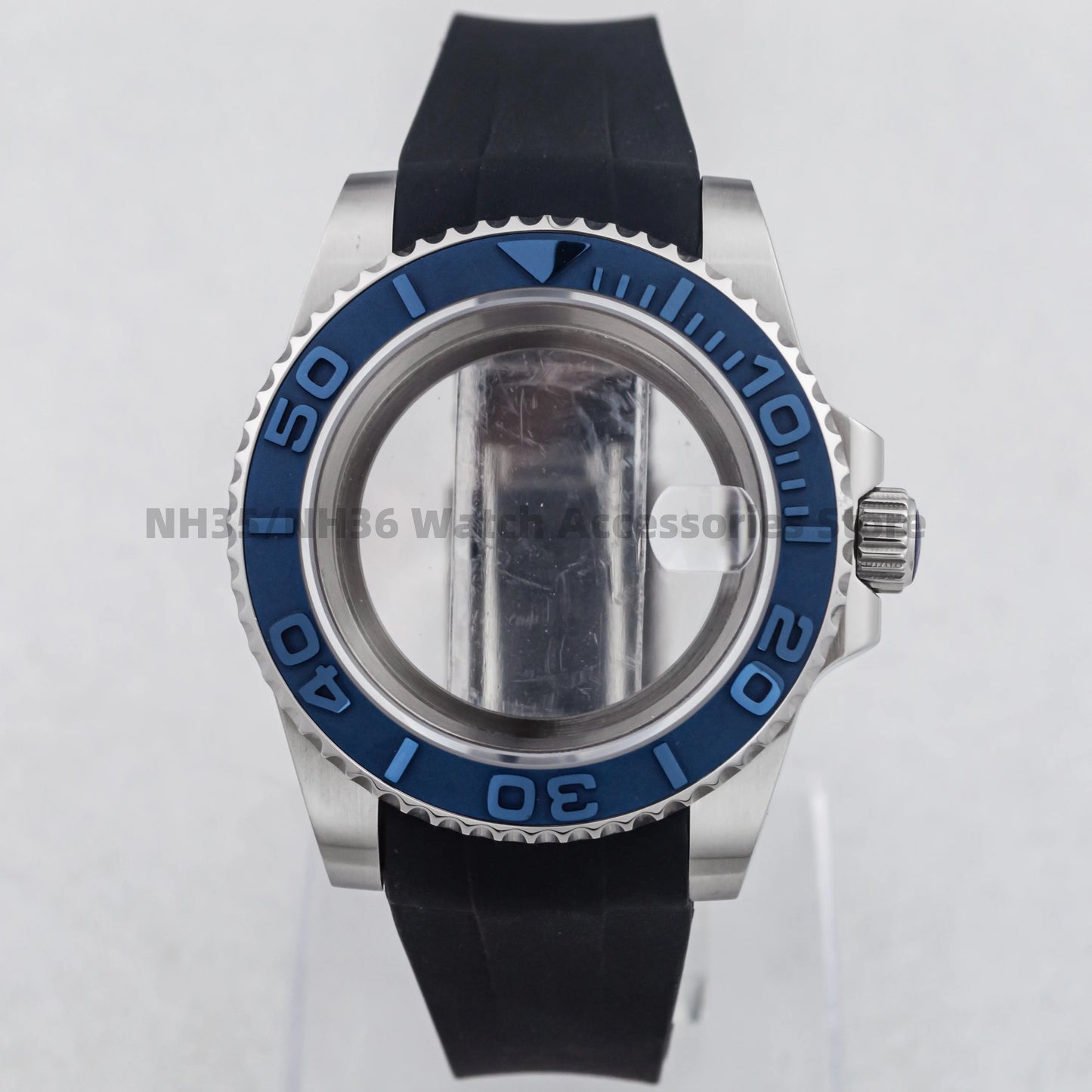 40Mm Rose Gold Watch Case Ceramic Bezel Sapphire Glass Stainless Steel for NH35 Nh36 Nh34 Automatic Movement Yacht-Master Case