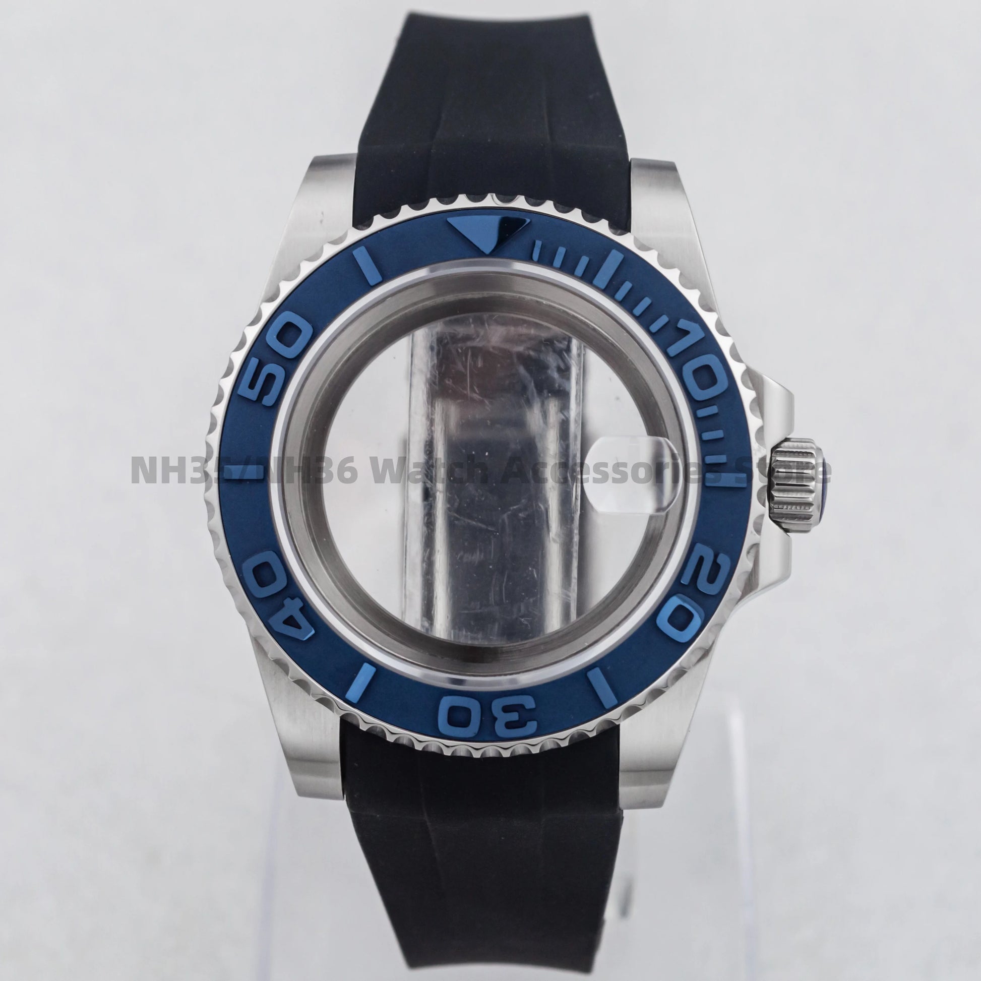 40Mm Rose Gold Watch Case Ceramic Bezel Sapphire Glass Stainless Steel for NH35 Nh36 Nh34 Automatic Movement Yacht-Master Case