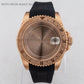 40Mm Rose Gold Watch Case Ceramic Bezel Sapphire Glass Stainless Steel for NH35 Nh36 Nh34 Automatic Movement Yacht-Master Case