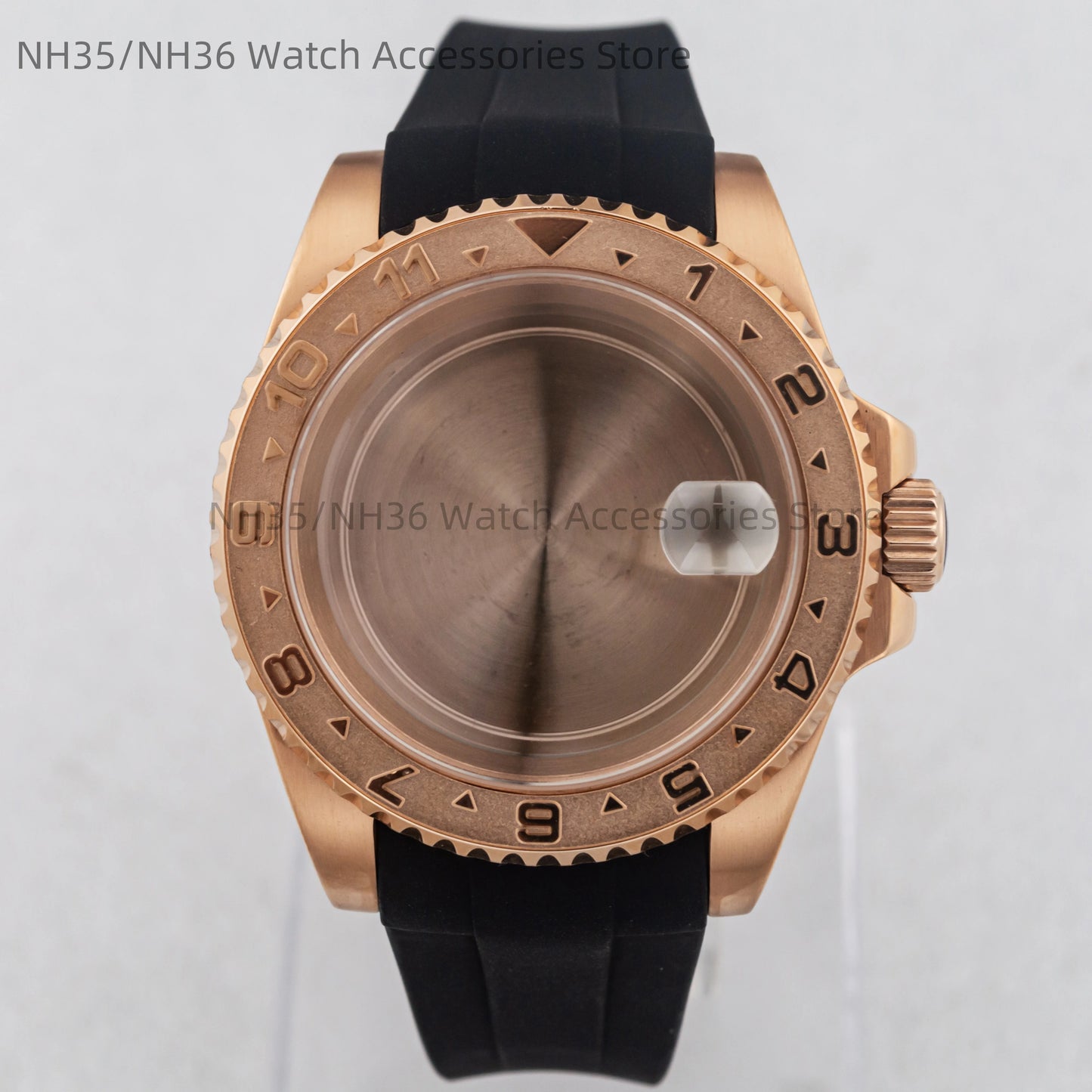 40Mm Rose Gold Watch Case Ceramic Bezel Sapphire Glass Stainless Steel for NH35 Nh36 Nh34 Automatic Movement Yacht-Master Case