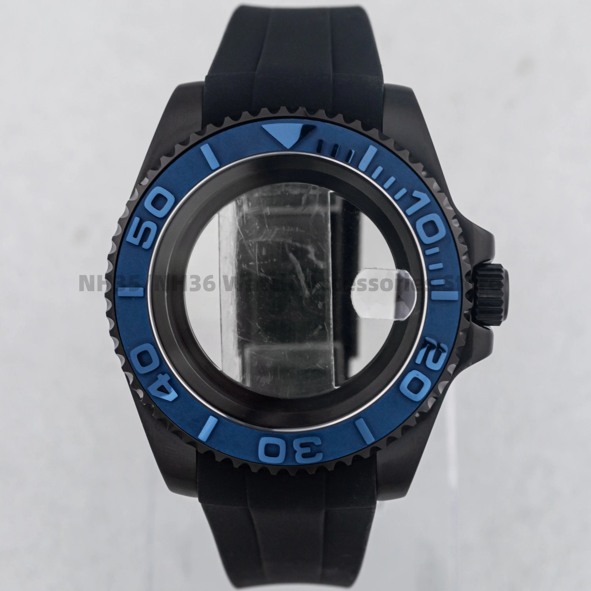 40Mm Rose Gold Watch Case Ceramic Bezel Sapphire Glass Stainless Steel for NH35 Nh36 Nh34 Automatic Movement Yacht-Master Case