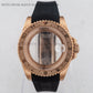 40Mm Rose Gold Watch Case Ceramic Bezel Sapphire Glass Stainless Steel for NH35 Nh36 Nh34 Automatic Movement Yacht-Master Case