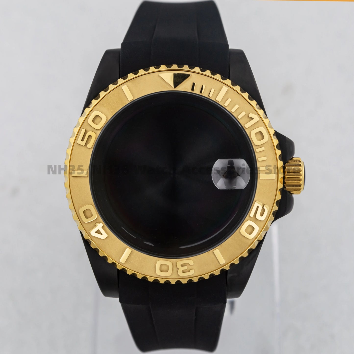 40Mm Rose Gold Watch Case Ceramic Bezel Sapphire Glass Stainless Steel for NH35 Nh36 Nh34 Automatic Movement Yacht-Master Case