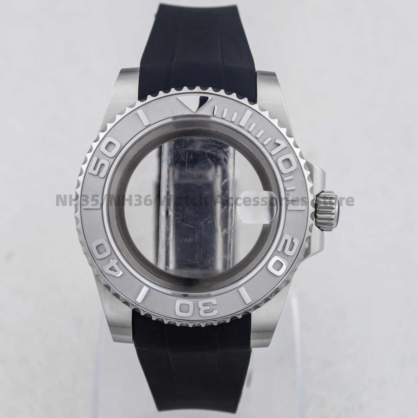 40Mm Rose Gold Watch Case Ceramic Bezel Sapphire Glass Stainless Steel for NH35 Nh36 Nh34 Automatic Movement Yacht-Master Case