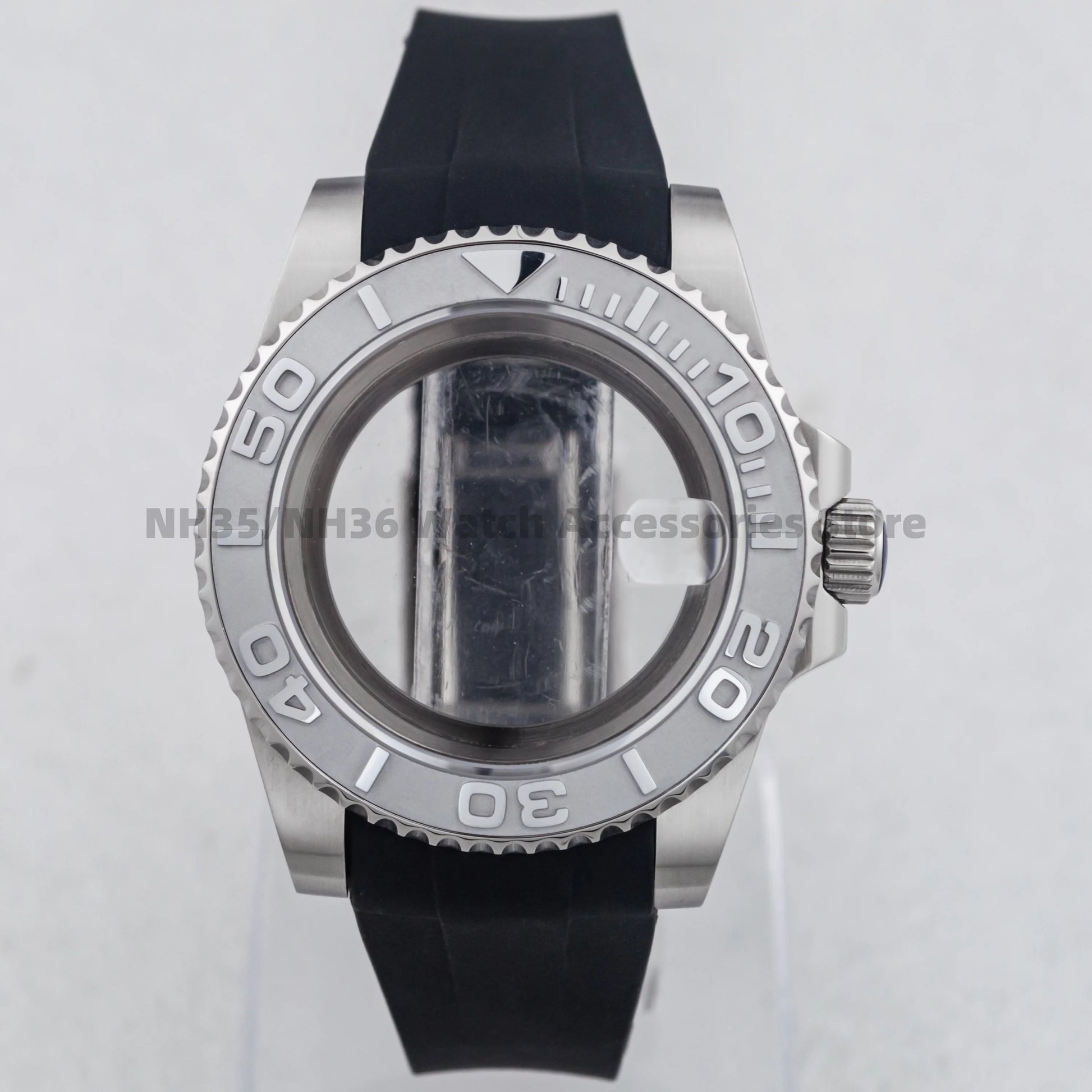 40Mm Rose Gold Watch Case Ceramic Bezel Sapphire Glass Stainless Steel for NH35 Nh36 Nh34 Automatic Movement Yacht-Master Case