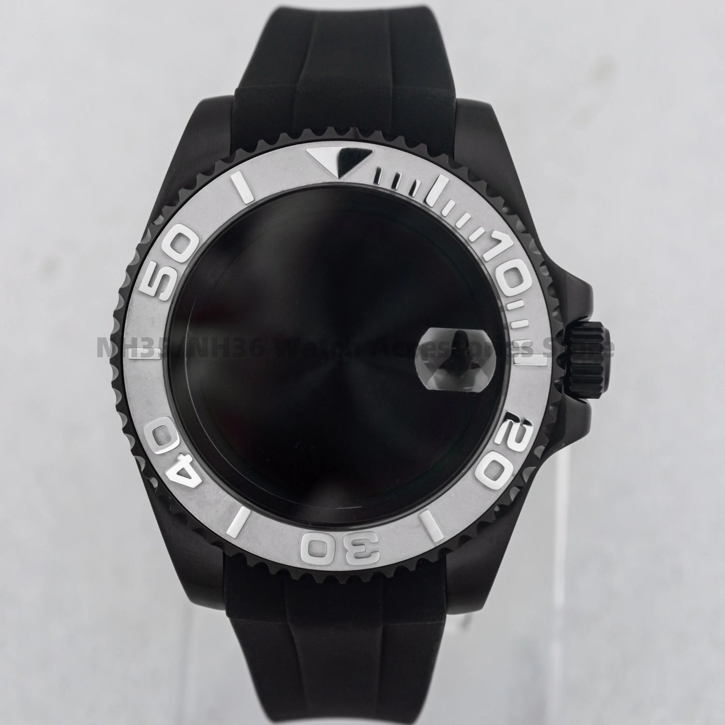 40Mm Rose Gold Watch Case Ceramic Bezel Sapphire Glass Stainless Steel for NH35 Nh36 Nh34 Automatic Movement Yacht-Master Case