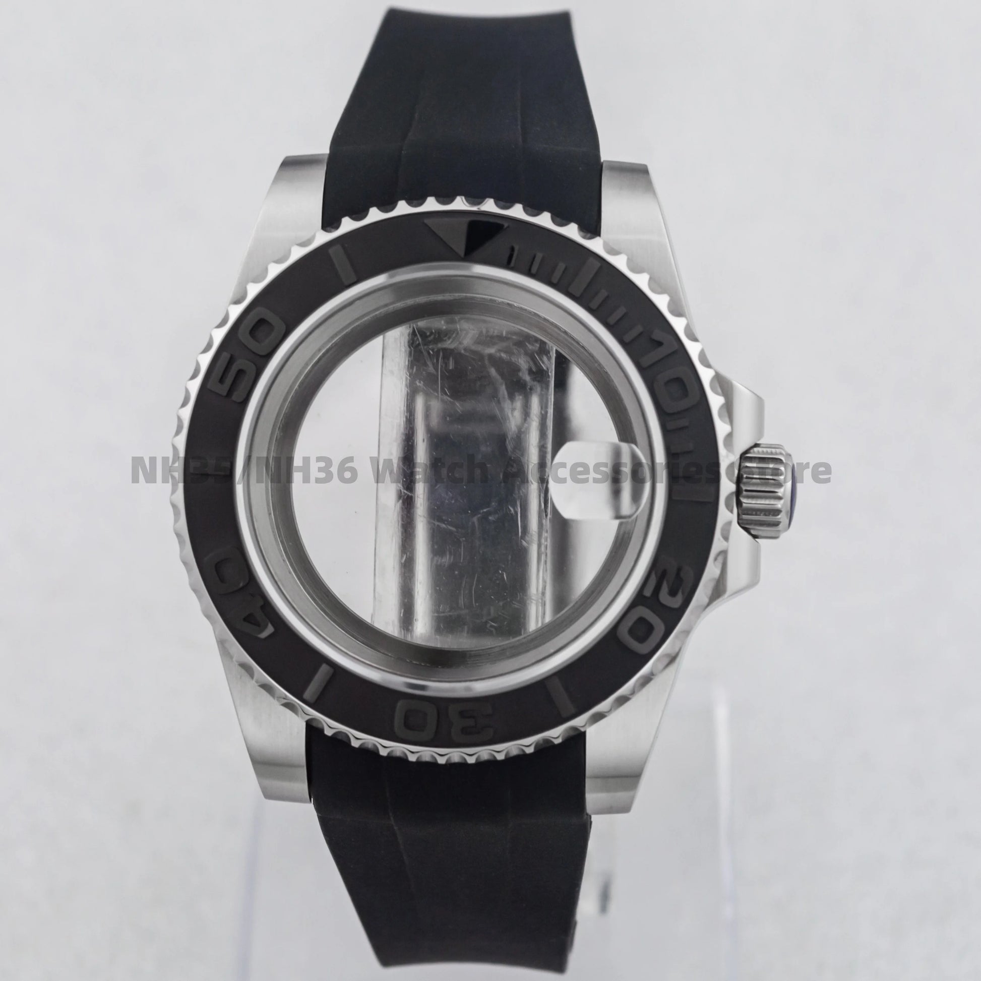 40Mm Rose Gold Watch Case Ceramic Bezel Sapphire Glass Stainless Steel for NH35 Nh36 Nh34 Automatic Movement Yacht-Master Case