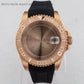 40Mm Rose Gold Watch Case Ceramic Bezel Sapphire Glass Stainless Steel for NH35 Nh36 Nh34 Automatic Movement Yacht-Master Case