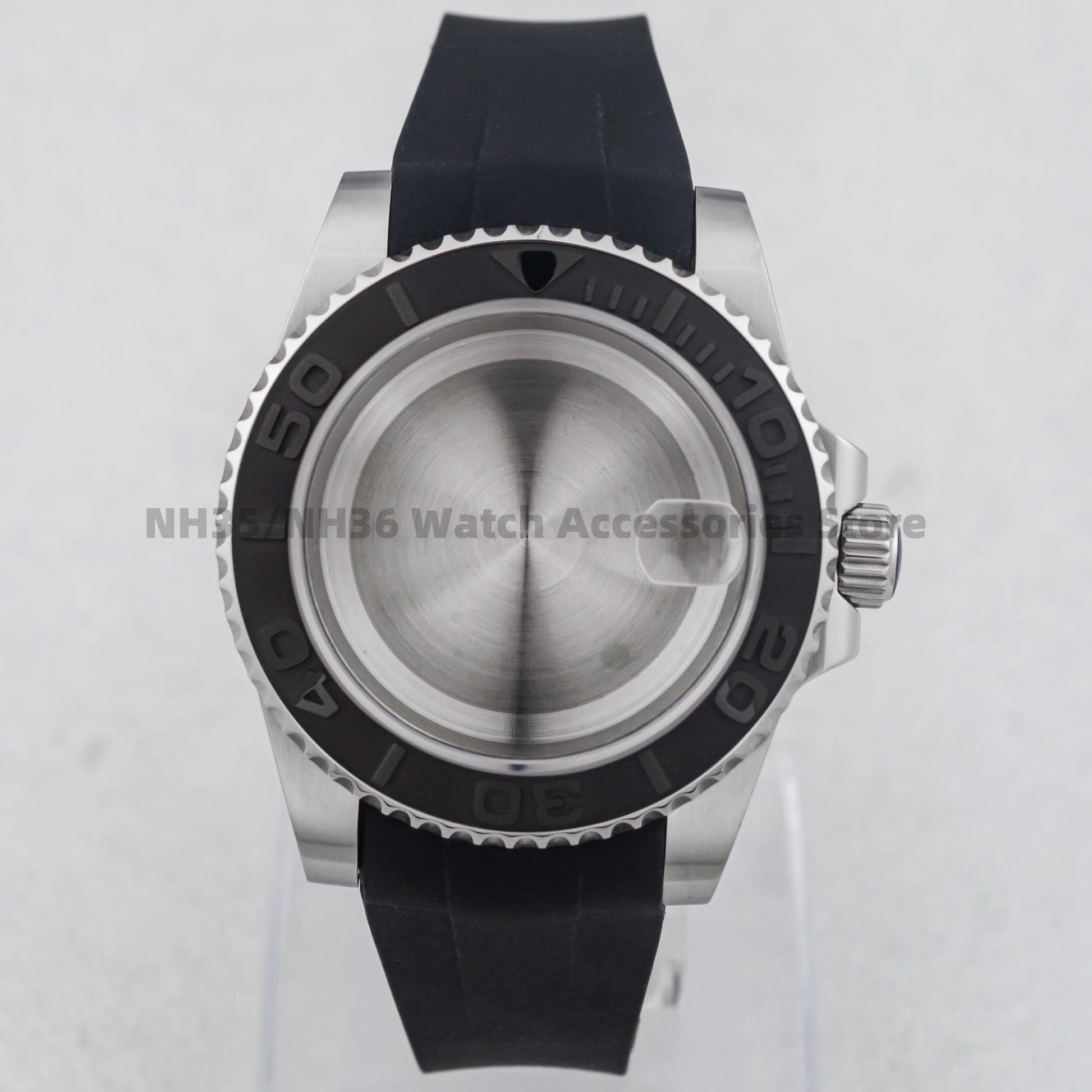 40Mm Rose Gold Watch Case Ceramic Bezel Sapphire Glass Stainless Steel for NH35 Nh36 Nh34 Automatic Movement Yacht-Master Case