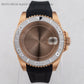 40Mm Rose Gold Watch Case Ceramic Bezel Sapphire Glass Stainless Steel for NH35 Nh36 Nh34 Automatic Movement Yacht-Master Case