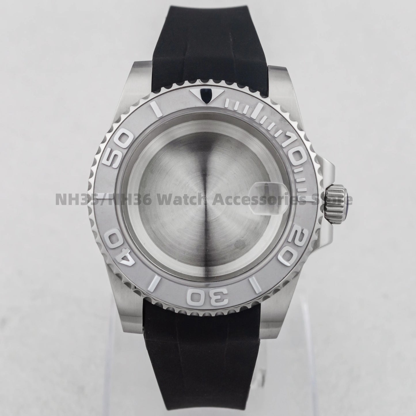 40Mm Rose Gold Watch Case Ceramic Bezel Sapphire Glass Stainless Steel for NH35 Nh36 Nh34 Automatic Movement Yacht-Master Case