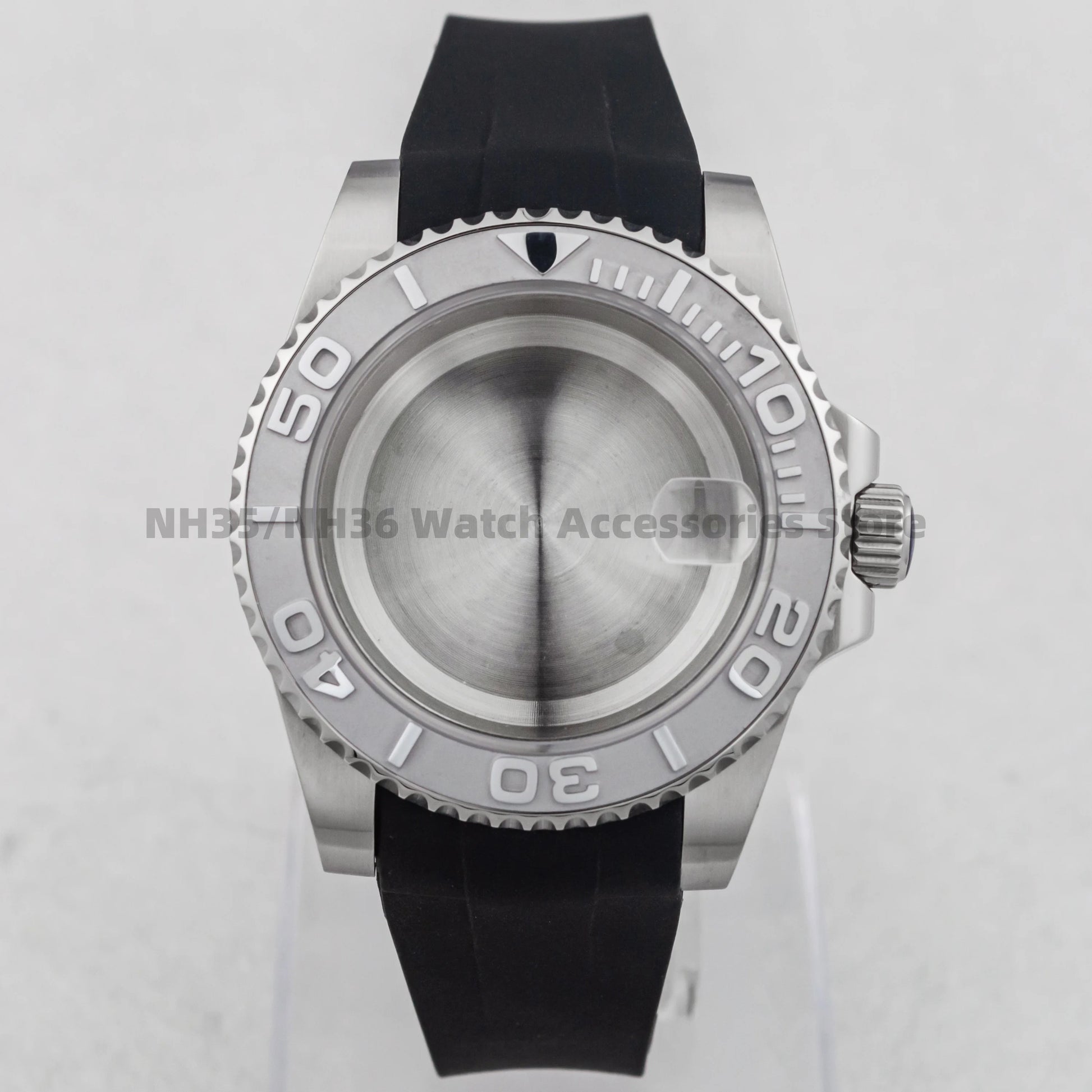 40Mm Rose Gold Watch Case Ceramic Bezel Sapphire Glass Stainless Steel for NH35 Nh36 Nh34 Automatic Movement Yacht-Master Case