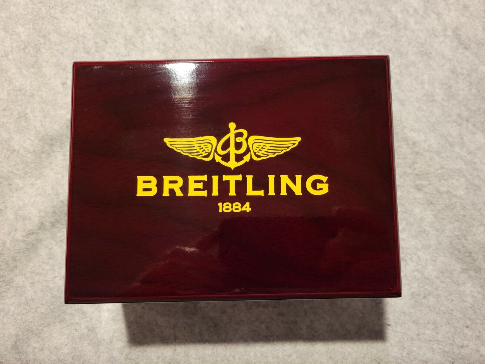 ℬ Breitling Watch Solid Piano Wood Collector Presentation Box Storage Display