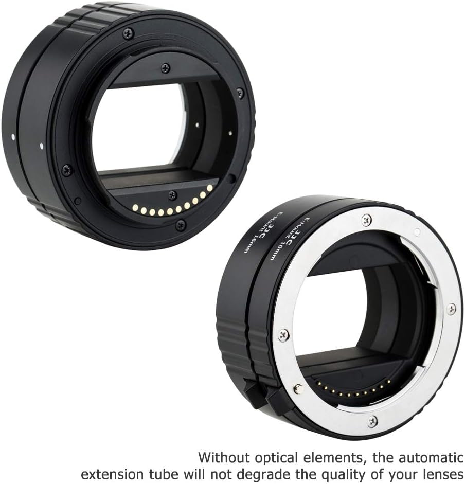 E Mount Auto Focus Macro Extension Tube Set for Sony ZV-E10 II A6000 A6100 A6300 A6400 A6500 A6600 A6700 ZV-E1 A1 A7CR A7C II A7IV A7III A7II A7RV IV A7R III II A7S III II A7S A9 II III & More