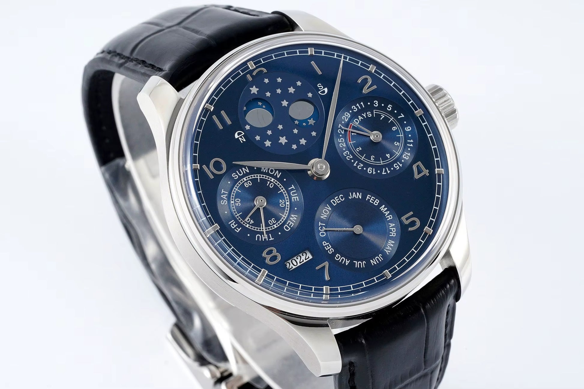 Luxury 44Mm Stainless Steel Mechanical Watch APS Factory IW503401 52610 Movement Moon Phase Perpetual Calendar Watch
