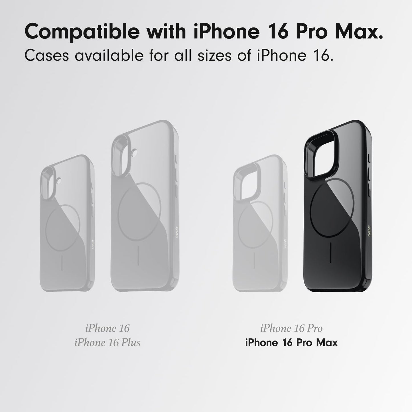 Iphone 16 Pro Max Case with Magsafe and Camera Control, Scratch-Resistant Protective Cover, Slim Fit, Microfiber Lining - Midnight Black