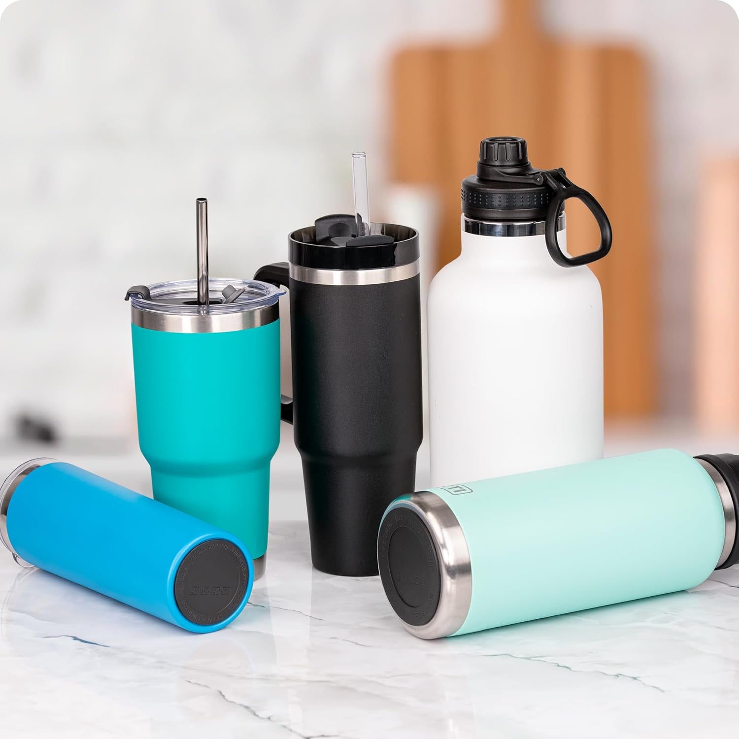 Silicone Bottom Protectors for Hydro Flask 60 Oz, Yeti 36 Oz, CIVAGO 32/40 Oz, IRON FLASK 32/40 Oz, Non-Slip Rubber Bottom Protectors (6 Pack 2.95" 75Mm)