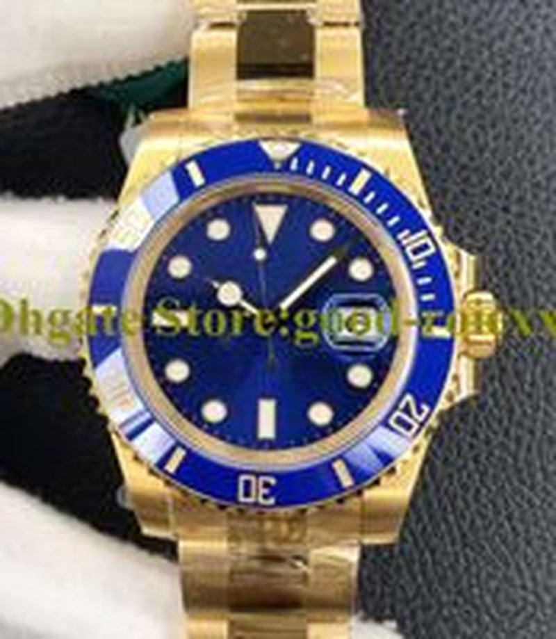 Mens Blue Black Green Ceramic Bezel Watch Automatic Cal.3135 Watches Men Dive Sport 904L Stainless Steel 3130 Yellow Gold VSF Wristwatches Diver'S 28800 Vph/Hz