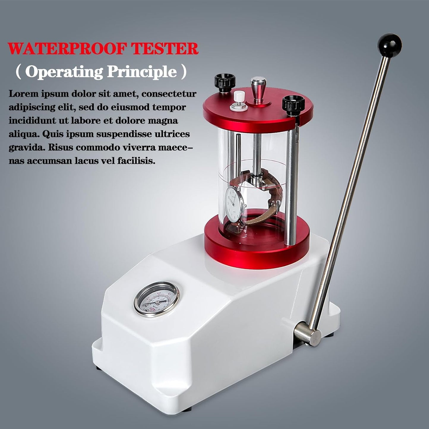 Watch Repair Waterproof Tester，Watch Waterproof Test Tool，Watch Waterproof Test Machine，Case Resistance Pressure Tester for Testing Watch Cases，Gifts for Watch Watchmakers or Watch Repairs