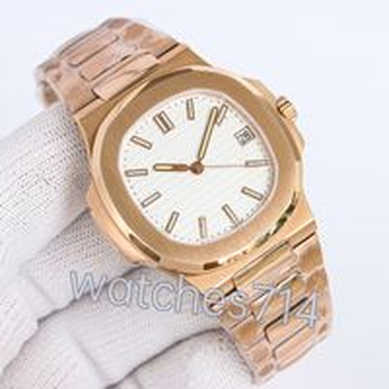 Mens Watch Top Super Quality PP 5711/CAL A324SC Automatic Mechanical Watch 3K Factory Rose Godl Ultrathin Thickness 904L Stainless Sapphire Waterproof 100M with Box