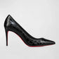 Christian Louboutin Z3896 Black Kate 85 Croco Red Sole Classic Pumps Size 7.5 M