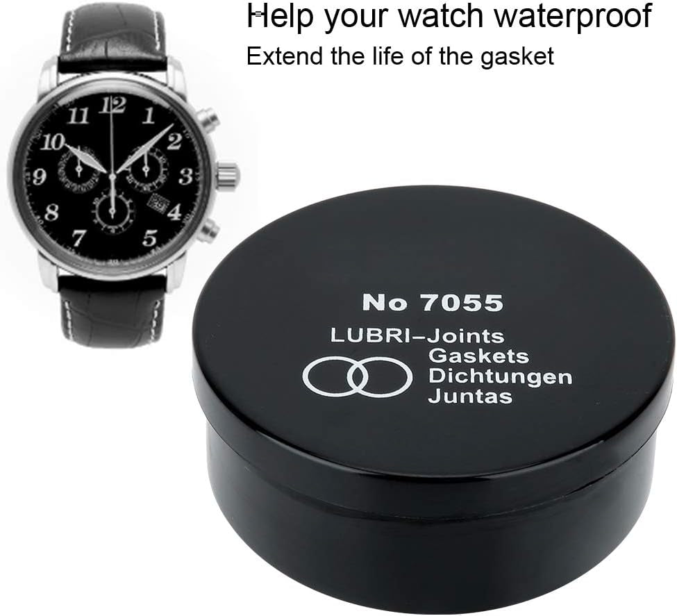 Waterproof Watch Gasket Paste, Professional Watch Repair Sealing Grease Lubricator Silicone Sealant Box O Ring Pocket Clock Lubricant Diver Watchmakers Repairing Maintenance Sealer Lube Tools