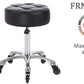 Rolling Salon Stool with Wider round Seat- Height Adjustable Heavy-Duty Chair with Wheels for Salon Esthetician and Home Office Use (With Soft Wheels, Black)