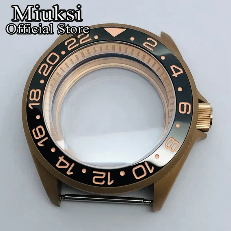 42Mm Watch Case Domed Sapphire Glass Ceramic/Titanium Bezel 200M Water Resistant Fit NH35 NH36 Movement