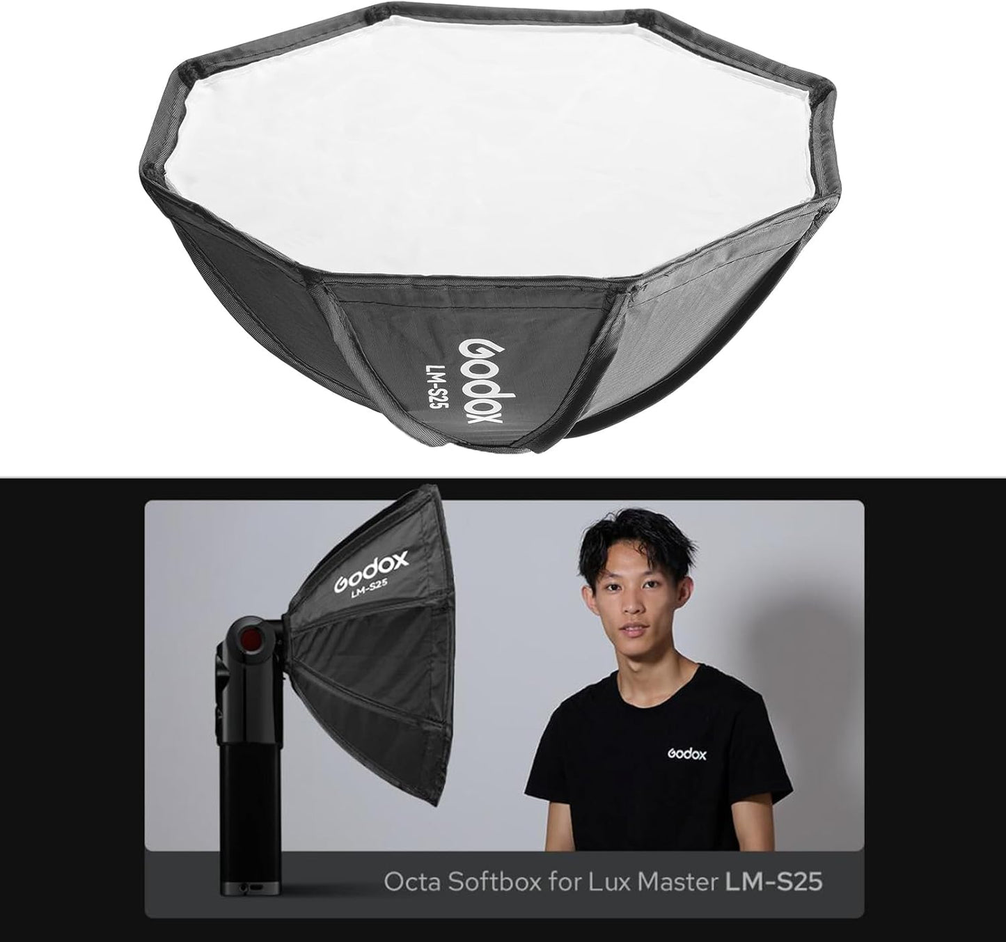 LM-S25 Mini Octagonal Softbox Diffuser Compatible with  Lux Master Retro Camera Flash