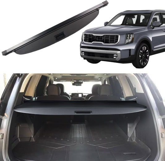 Cargo Cover for 2024 Kia Telluride 2020 2021 2022 2023 2025 Accessories Rear Trunk Cover Rear Trunk Security Cover Shielding Shade, Black