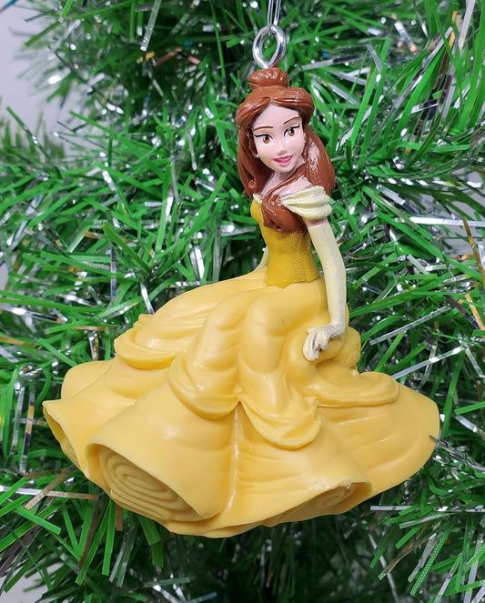 Beauty and the Beast Princess Belle Ornament - Classic Princess Design in Yellow Dress (B135)