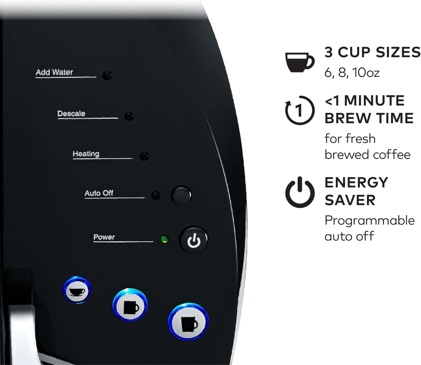 K-Classic Coffee Maker K-Cup Pod, Single Serve, Programmable, 6 to 10 Oz. Brew Sizes, Black