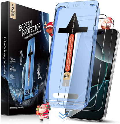 2 Pack for Iphone 16 Pro Max 6.9 Inch Tempered Glass Screen Protector, HD Clear, Bubble Free, Easy Installation, Auto Dust-Elimination