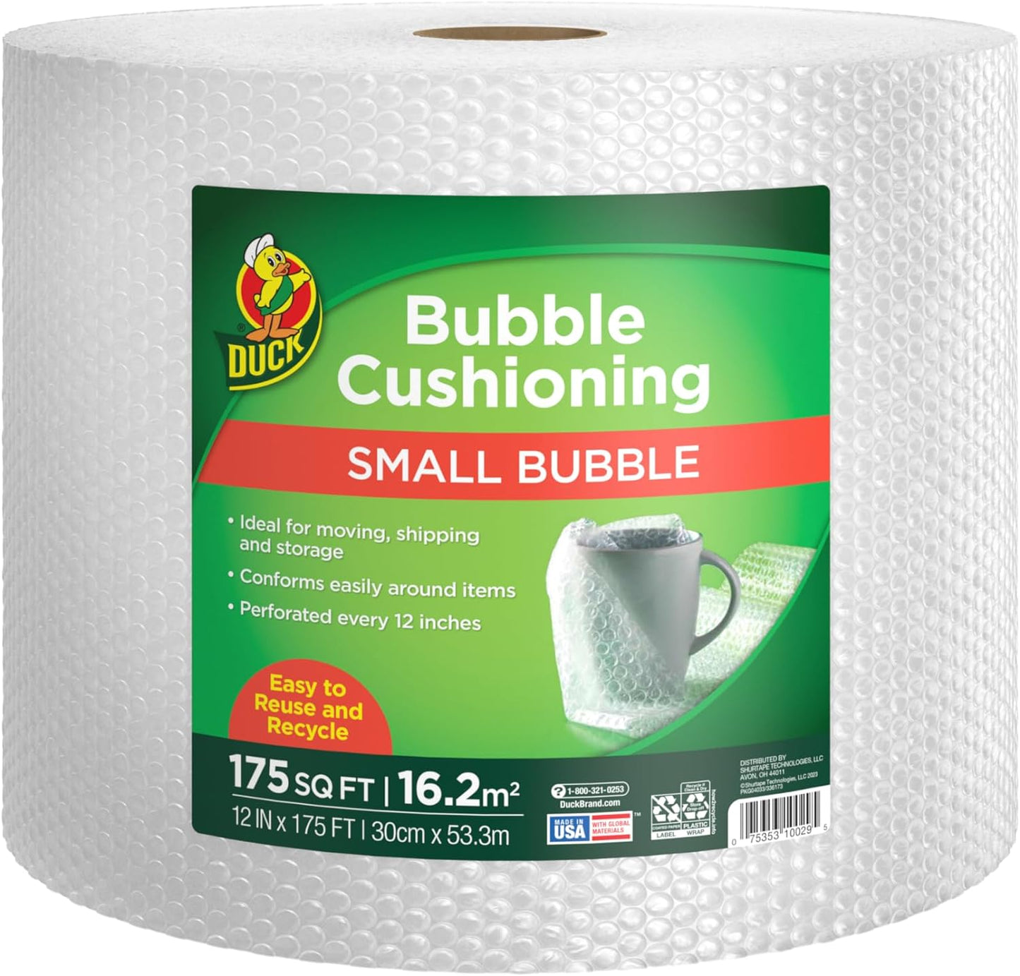 Brand Small Bubble Cushioning Wrap for Moving & Shipping - 175 FT Bubble Packing Wrap for Extra Protection Packaging Boxes & Mailers - Clear Bubble Roll Moving Supplies, Perforated Every 12 IN