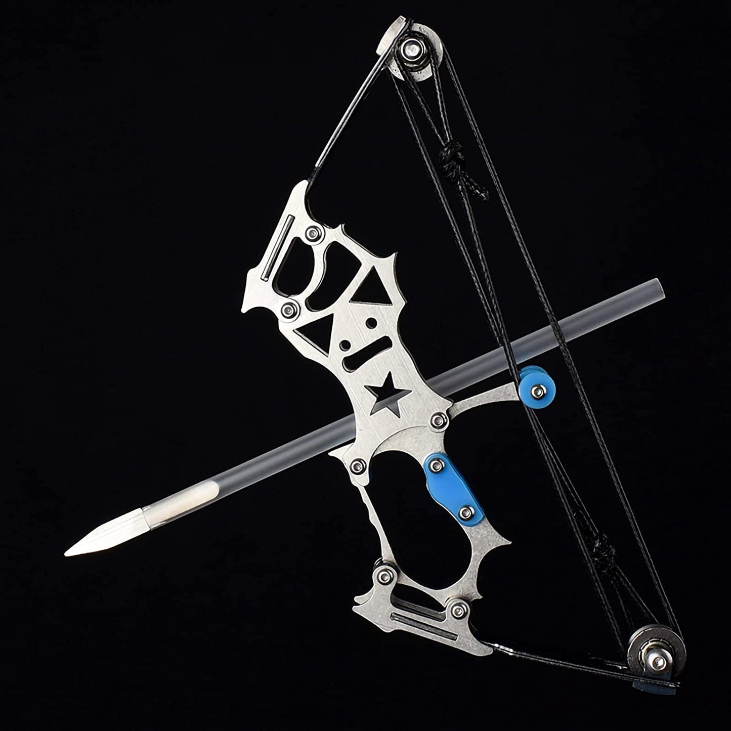 Mini Archery Bow Set Right Hand Mini Compound Bow Mini Hunting Bow Metal Material Catapult RH/LH for Hunting Shooting Practice Archery Entertainment Fun