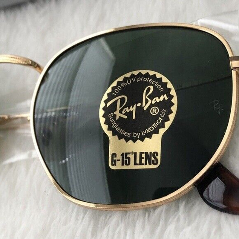 Ray-Ban Hexagonal RB3548 Gold Frame/ Green G15 Sunglasses