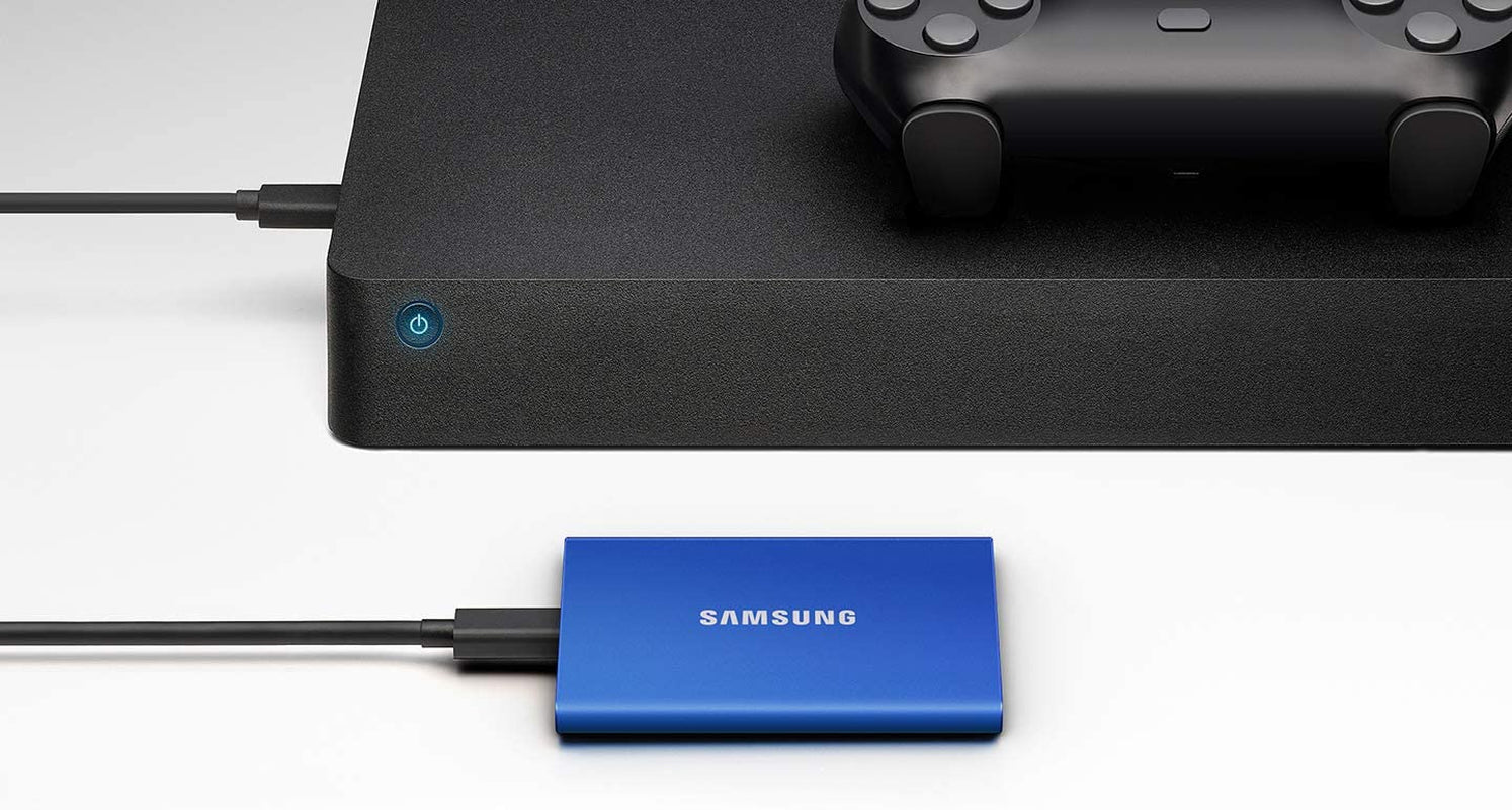 T7 Portable SSD, 2TB External Solid State Drive, Speeds up to 1,050Mb/S, USB 3.2 Gen 2, Reliable Storage for Gaming, Students, Professionals, MU-PC2T0H/AM, Blue