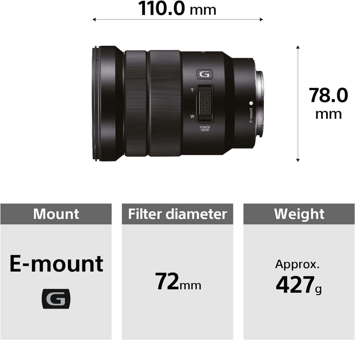 SELP18105G E PZ 18-105Mm F4 G OSS , Black