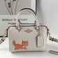 COACH Rowan MINI XS Dancing Kitten Cat Crossbody Bag Chalk Gold CD445 Outlet New