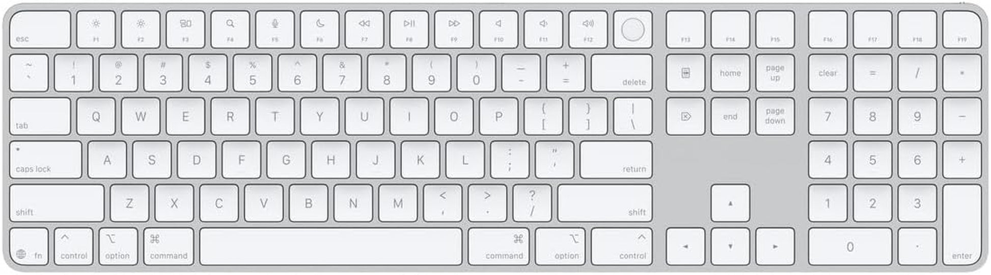 Magic Keyboard with Touch ID and Numeric Keypad for Mac Models with  Silicon - US English - White Keys