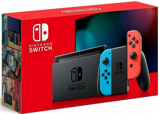 NEW Nintendo Switch Red Blue Joy Cons 32GB V2 Gaming Console + Fast Shipping ✈️